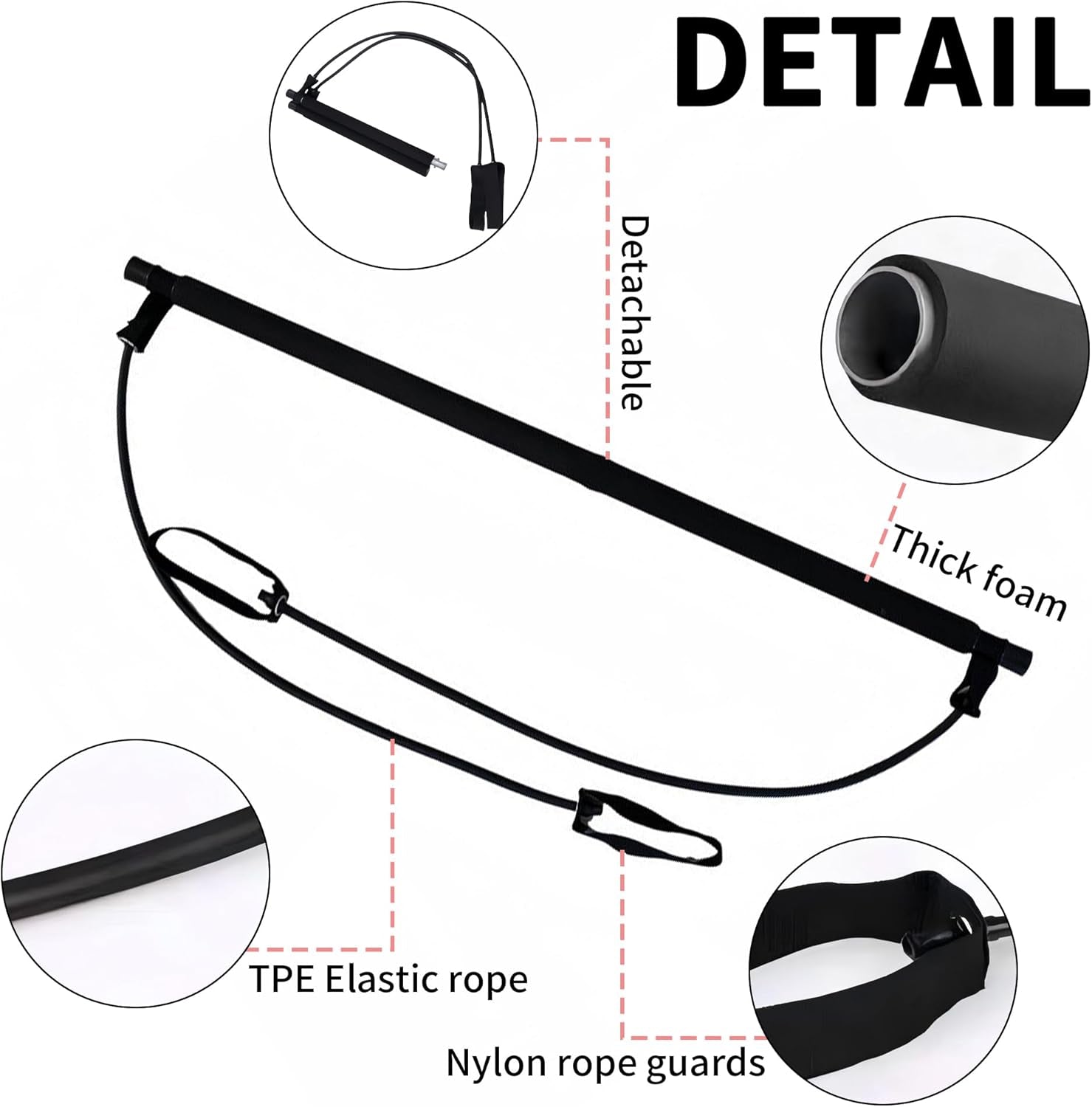 Pilates Bar Kit with Resistance Bands - Multifunctional Pilates Equipment for Women & Men Home Gym Pilates Yoga