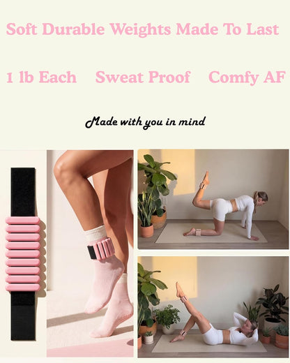 Pilates Equipment Kit for Home Workout, 15 Pcs Pilates Kit with Weights for Women, Pilates Ring Set, Grip Socks, Home Pilates Workout Kit, Pilates for Home or Studio Workouts