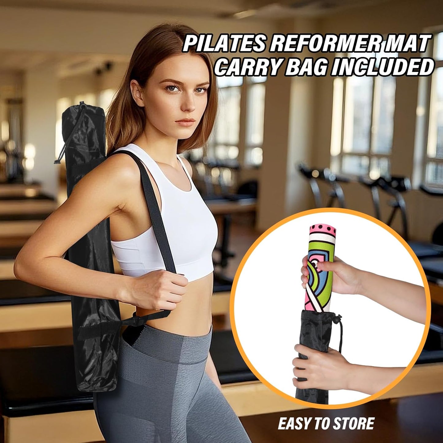 Pilates Reformer Mat-Vitality Pilates Reformer Towel,Non-Slip,Lightweight,Washable,Suitable for Home,Pilates Studio, Gym Pilates Workout
